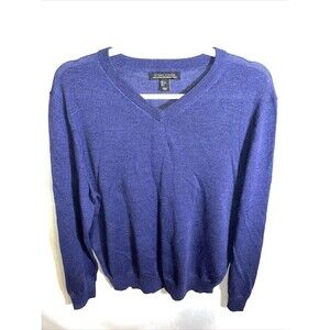 Ethan Pierce Men’s 100% Merino Wool Sweater Size Large Navy Blue Golf Athleisure